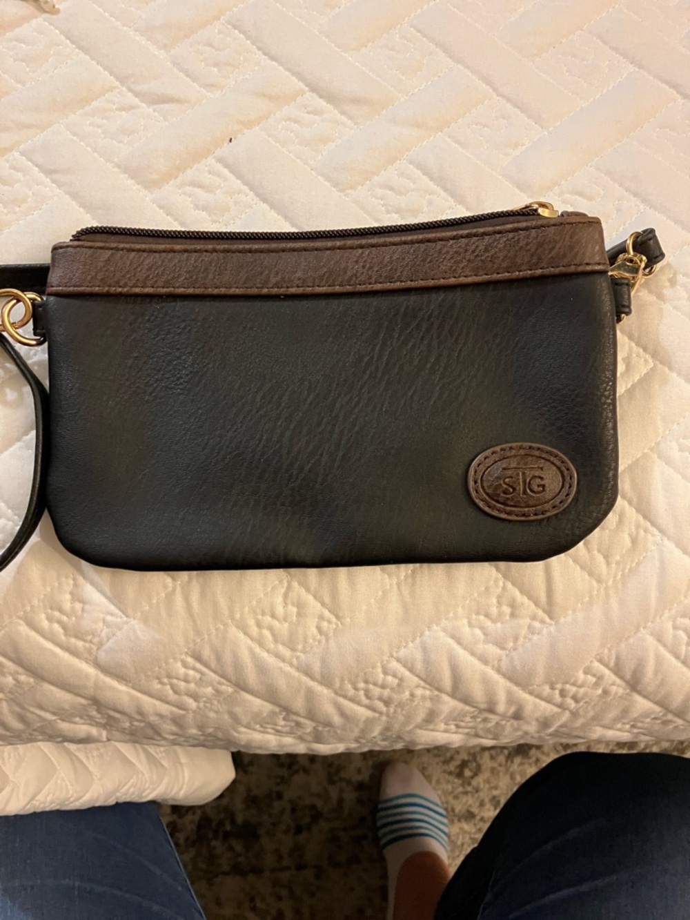 Leather Crossbody Bag - Black